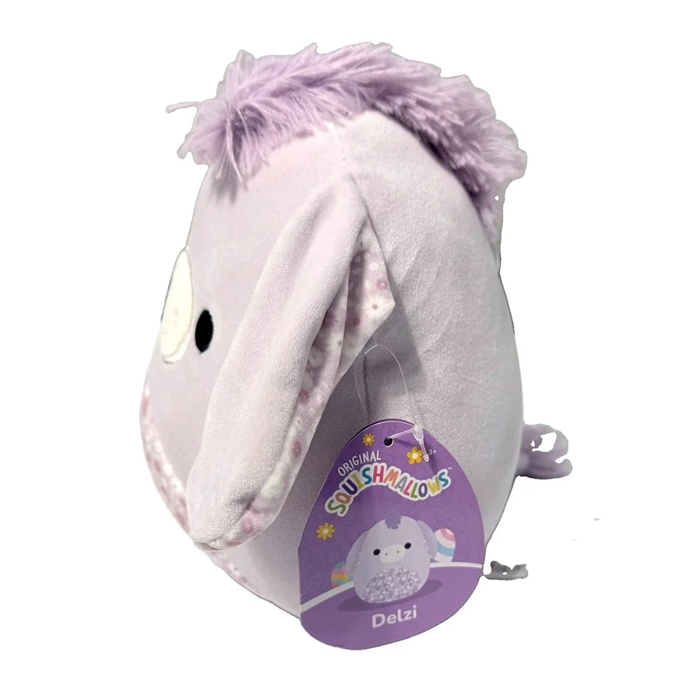 Squishmallow Delzi Lavender Donkey Floral Flower Belly 8